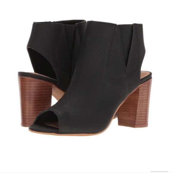 steve madden black open toe heels